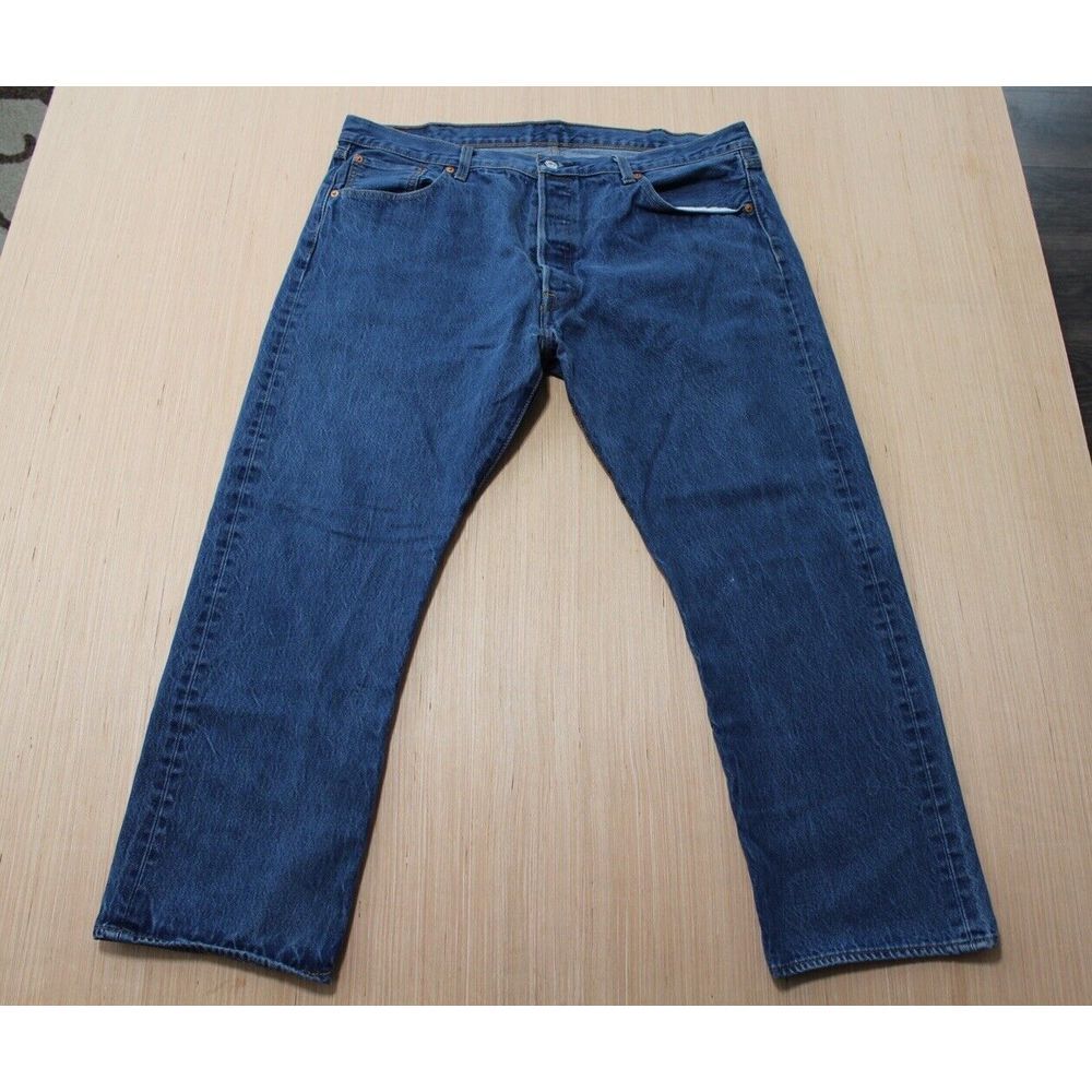 Levi's Jeans Mens 42x30 Blue Denim 501 Orginal Fit‎ Stretch American Cowboy